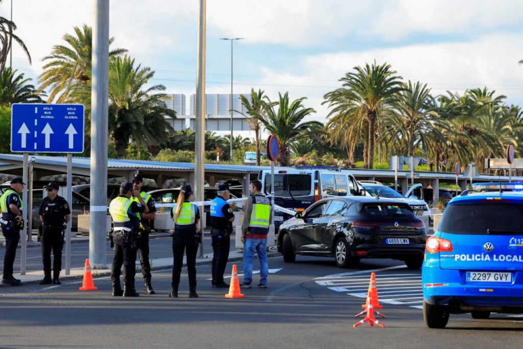 Knifeman who tried to rob taxi shot and killed by cops after lunging at officer outside airport at Brit holiday hotspot – The Sun