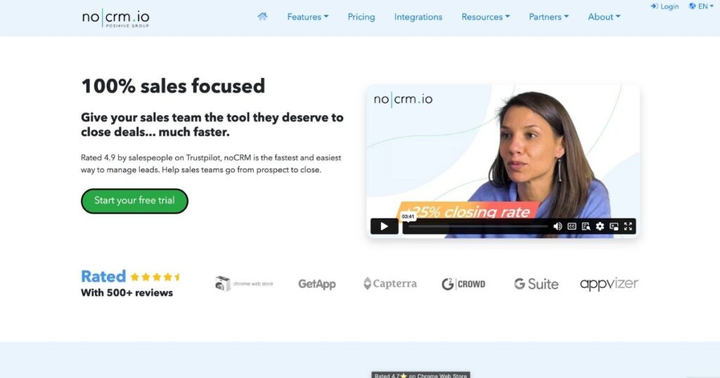 noCRM: Action-based lead management for sales teams