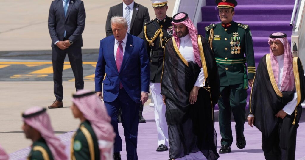 Trump arrives in Saudi Arabia, beginning the first international trip of his new term