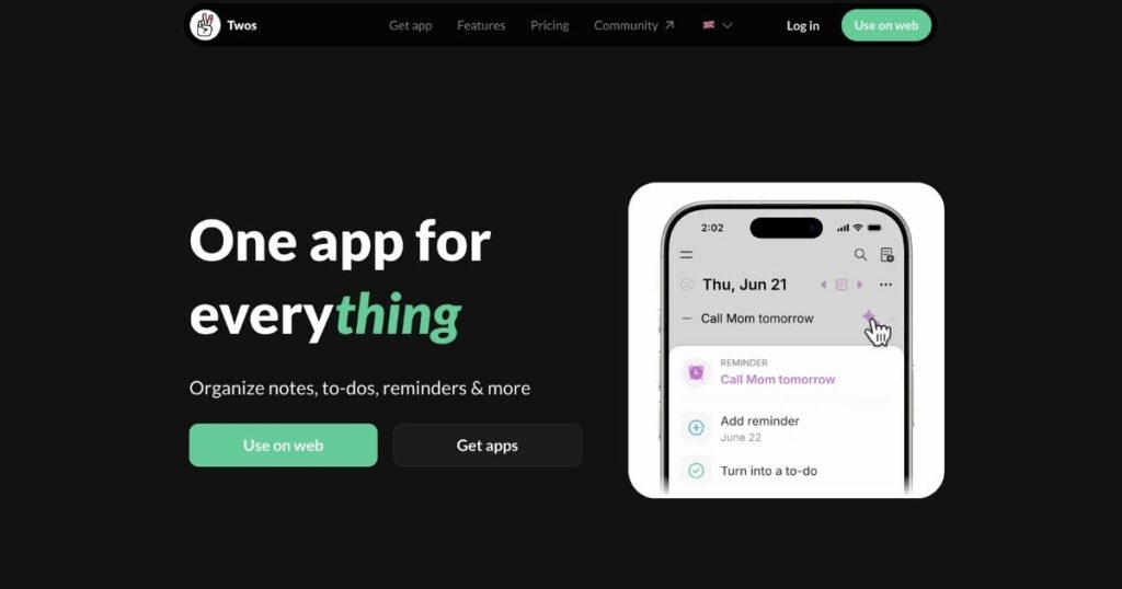 Twos: All-in-one AI-powered organizer – Dynamic Business