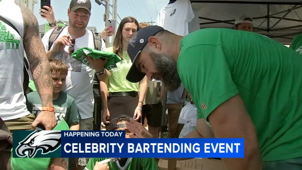 Former Philadelphia Eagle Jason Kelce hosting annual celebrity bartending event at The Ocean Drive bar in Sea Isle, New Jersey
