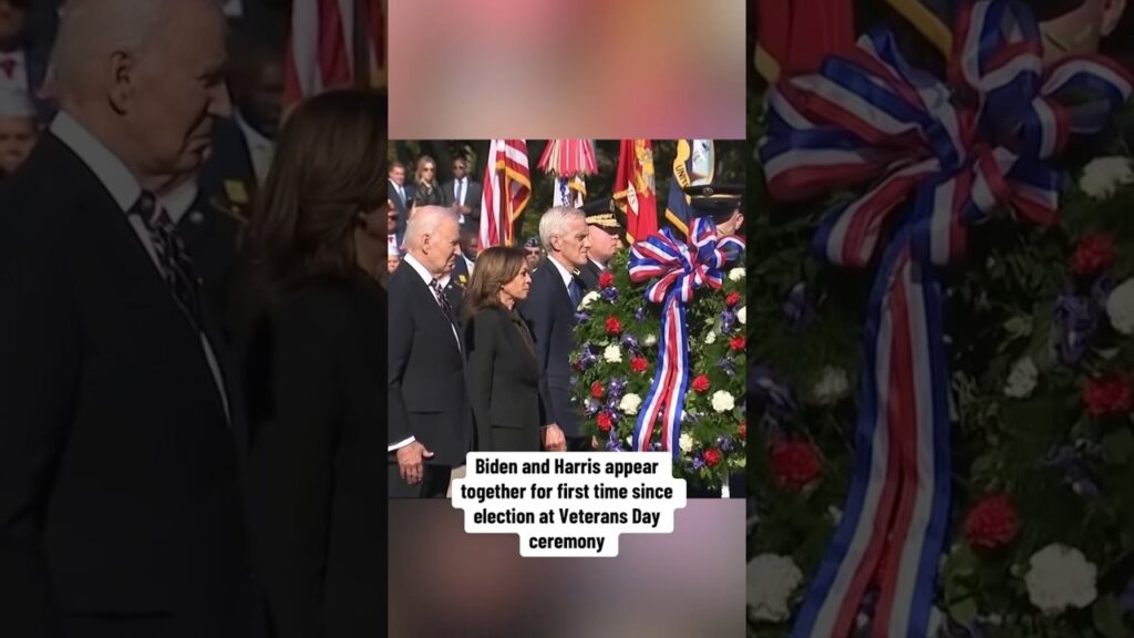 Biden, Harris appear together for first time since election at Veterans Day ceremony #shorts