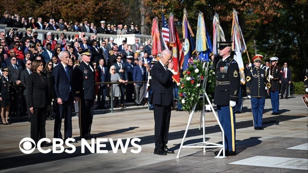 Biden lays wreath at the Tomb of the Unknown Soldier to honor Veterans Day