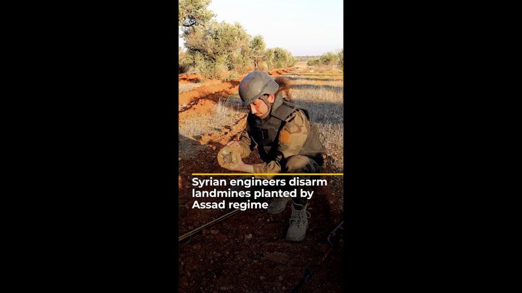 Syrian engineers disarm landmines planted by Assad regime | AJ#shorts