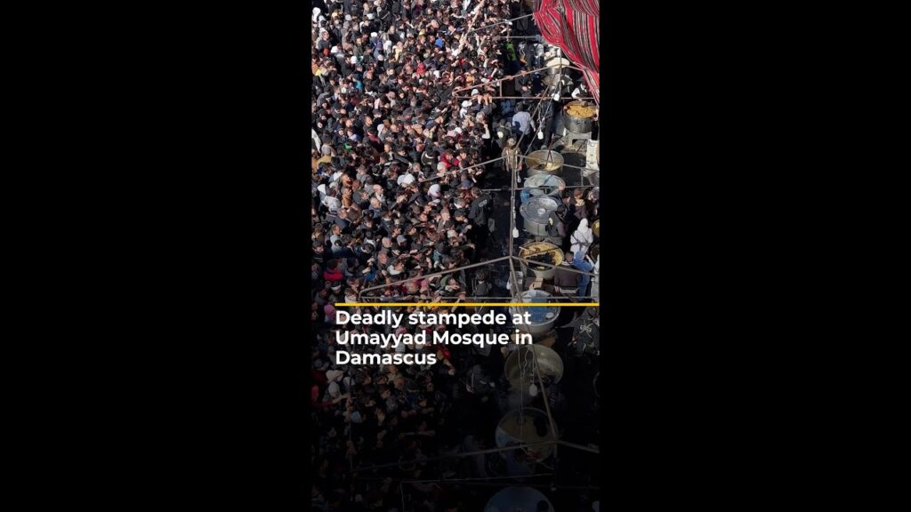 Crowd crush at free lunch event at Damascus mosque kills four people | AJ#shorts