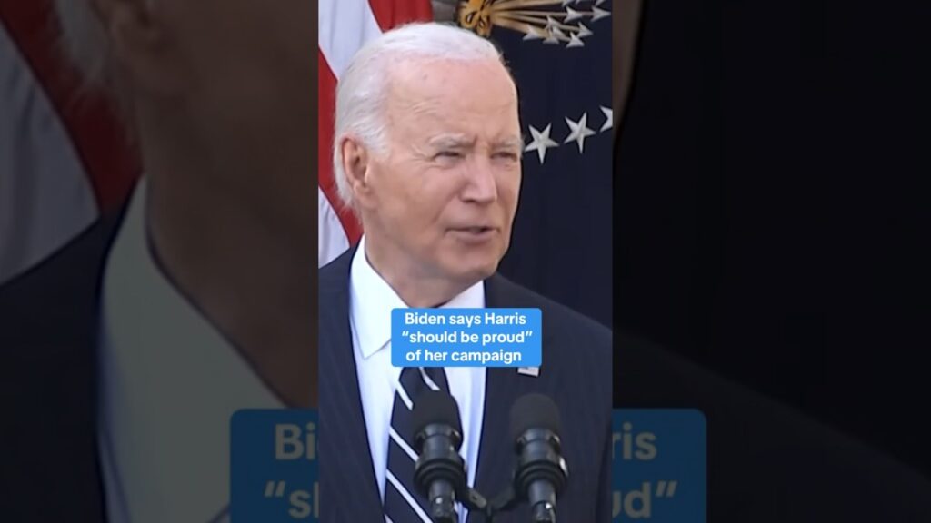 Biden says Kamala Harris should be proud of her campaign #shorts
