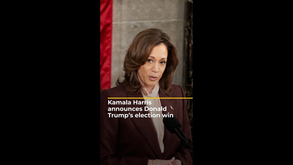 Kamala Harris announces Donald Trump’s election win as president | AJ #shorts