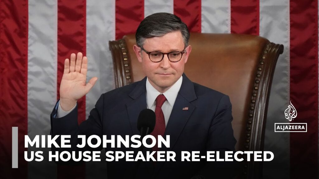 US House speaker vote: Mike Johnson re-elected to position