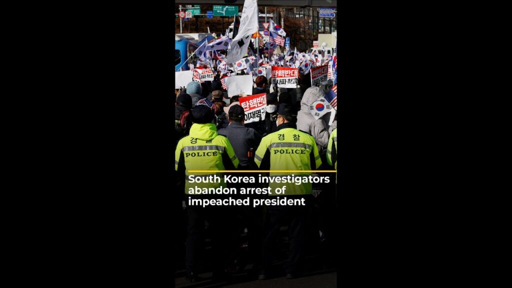 South Korean investigators abandon attempt to arrest president after stand-off | AJ#shorts