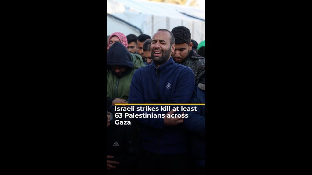 Israeli strikes kill at least 63 Palestinians across Gaza | AJ#shorts