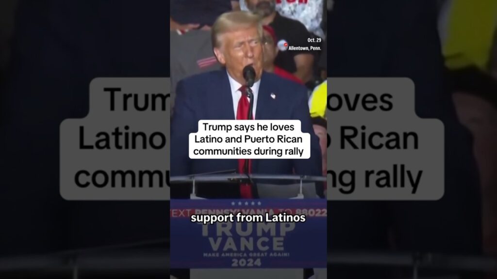Trump says he loves Latino and Puerto Rican communities during rally #shorts