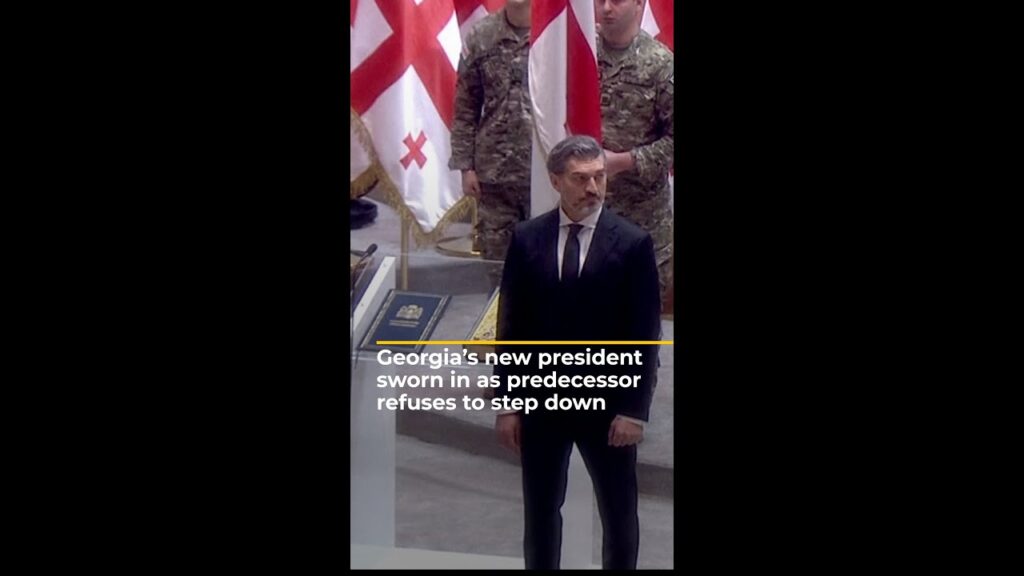 Georgia’s new president sworn in as predecessor refuses to step down | AJ #shorts