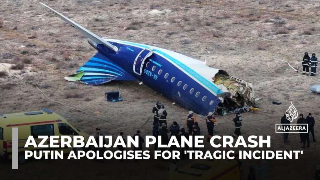 Putin apologises to Azerbaijan’s president over ‘tragic’ plane crash
