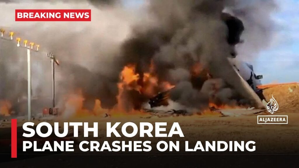 Dozens of passengers killed as plane crash-lands in South Korea