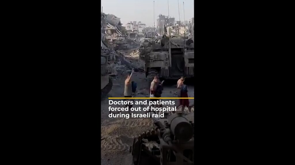 Doctors and patients forced out of Gaza hospital during Israeli raid | AJ#shorts