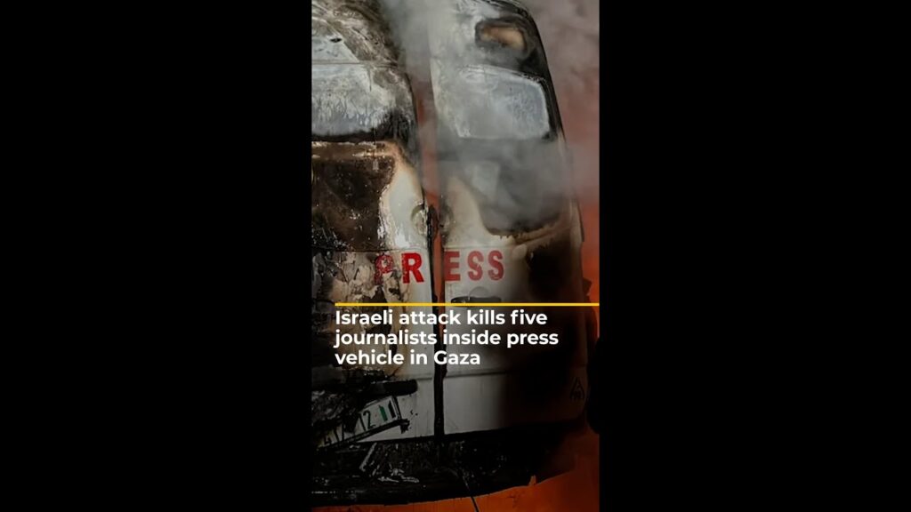 Israeli attack kills five journalists inside press vehicle in Gaza | AJ #shorts