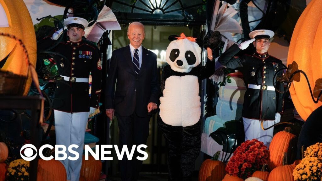 Bidens host Halloween trick-or-treaters at White House | full video
