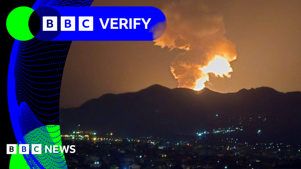 BBC Verify Live: Verified videos capture Tehran blasts, plus analysis of new Iran satellite images