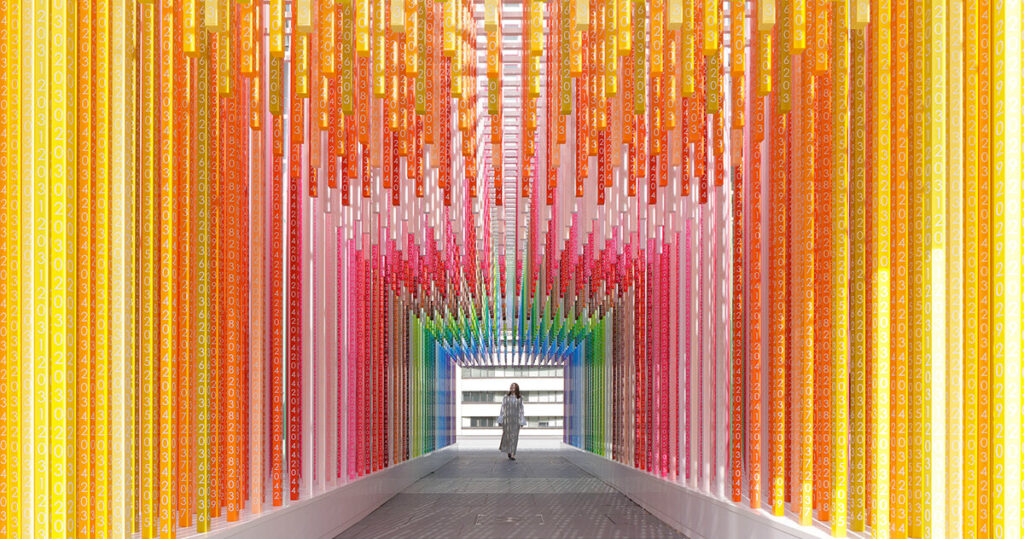 emmanuelle moureaux visualizes a century with ‘100 colors path’ in tokyo