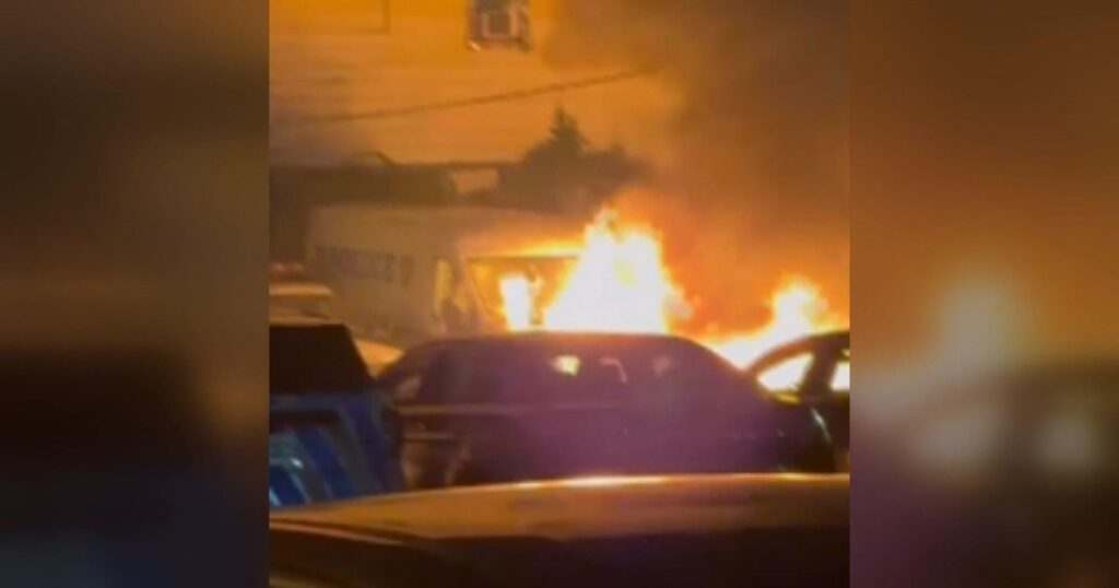 NYPD vehicles set on fire in Brooklyn parking lot, police say