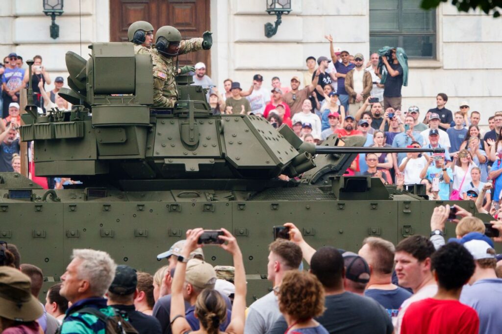 Digging into claims about crowd size at Trump’s military parade