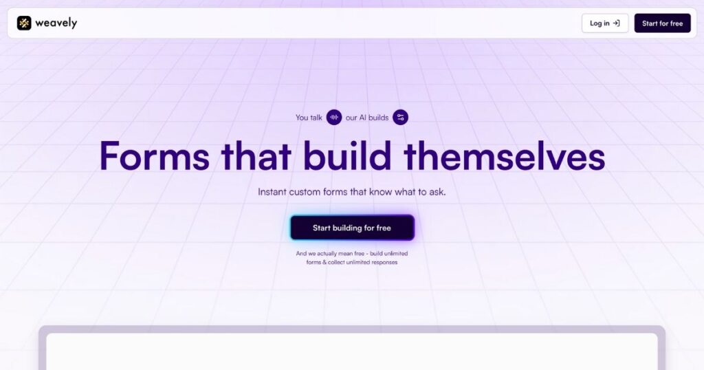 Weavely: Intelligent form building tool