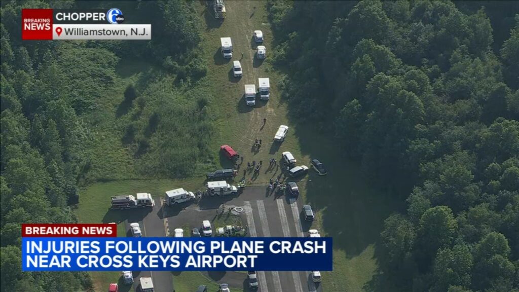 Skydiving plane crashes at Cross Keys Airport in Gloucester County, New Jersey; 14 injured