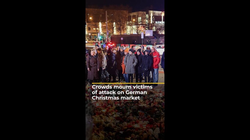 Crowds mourn victims of deadly car-ramming attack at German Christmas market | AJ#shorts