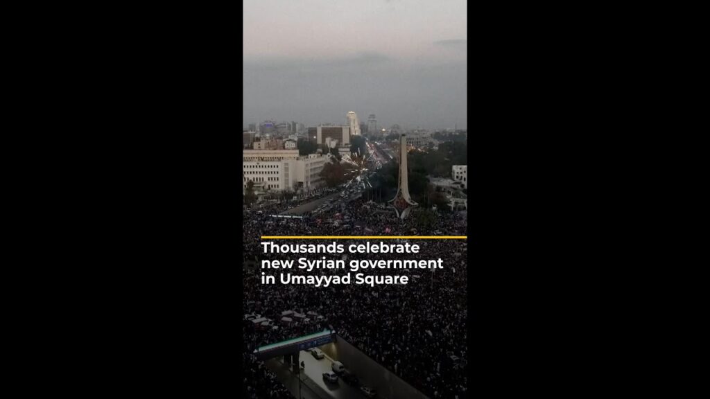 Thousands of Syrians celebrate new government in Umayyad Square | AJ #shorts