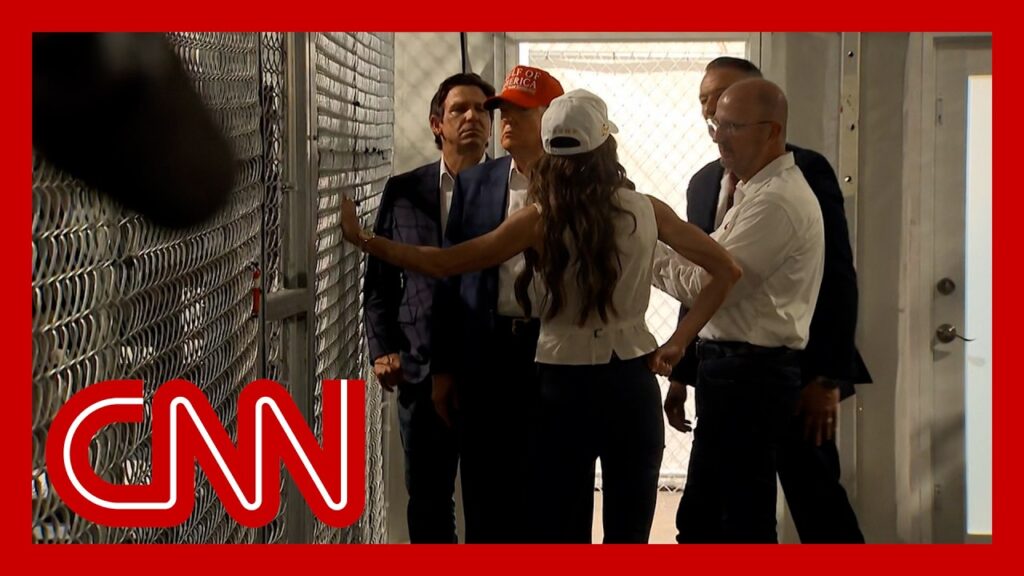 Trump tours Florida’s controversial new migrant detention center