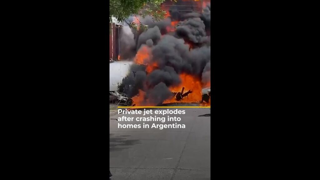 Private jet crashes into homes in Argentina | AJ #shorts