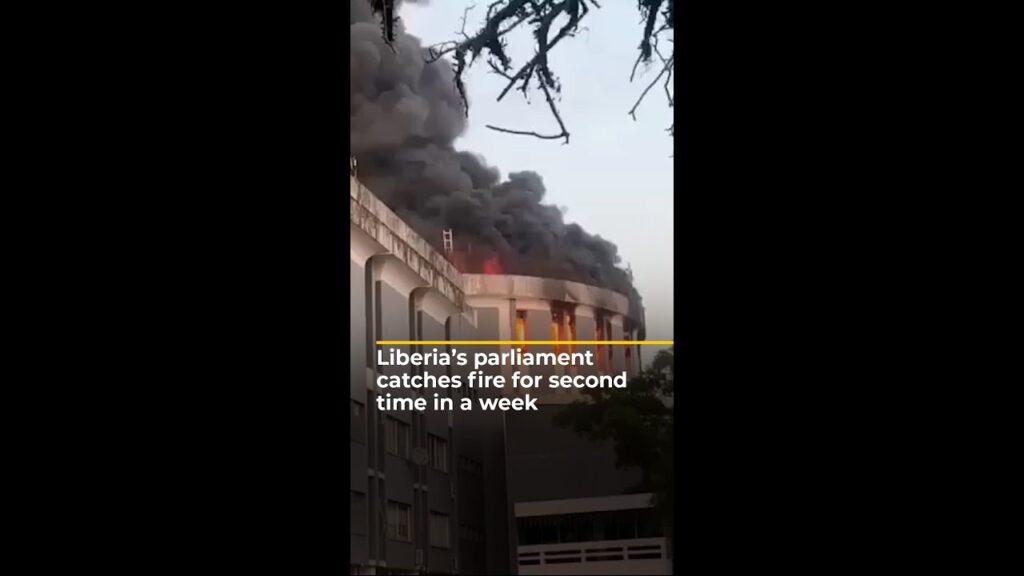 Liberia’s parliament catches fire for second time in a week | AJ #shorts