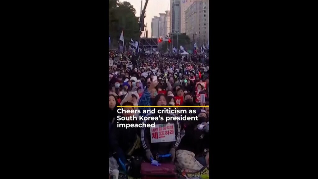 Cheers and criticism as South Korea’s parliament impeaches President Yoon | AJ #shorts