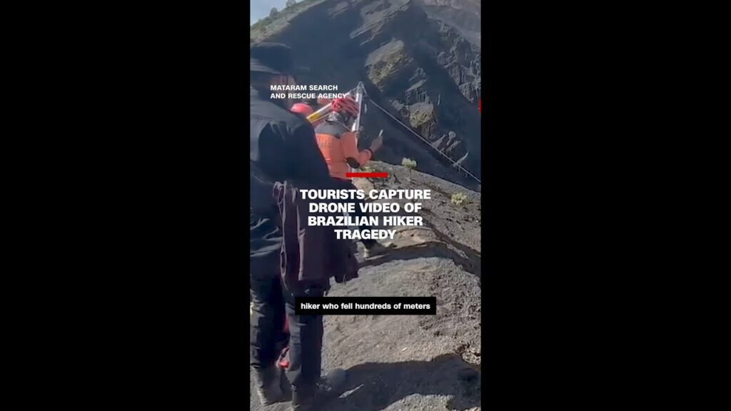 Tourists capture drone video of Brazilian hiker tragedy