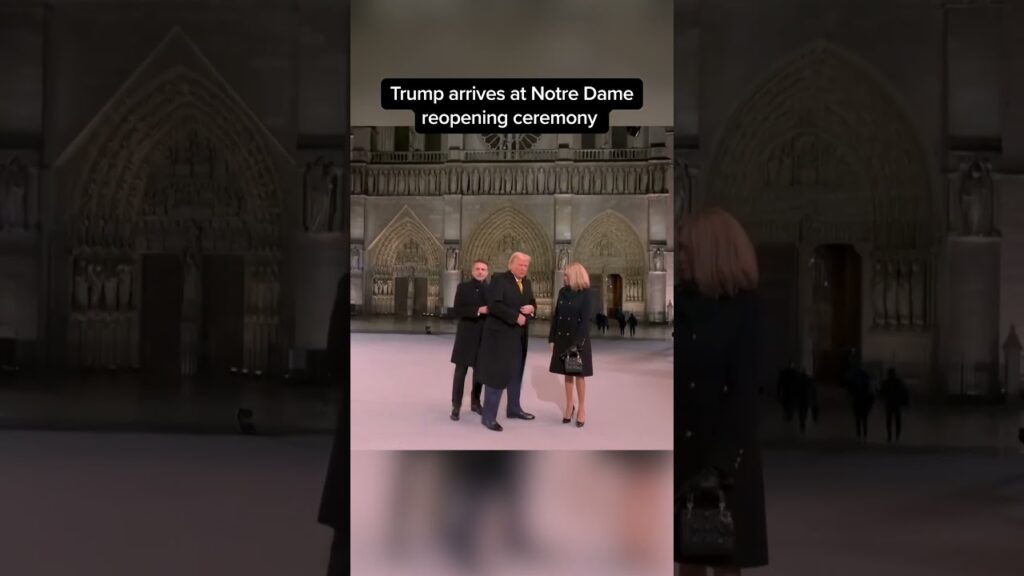 Trump arrives at Notre Dame reopening ceremony