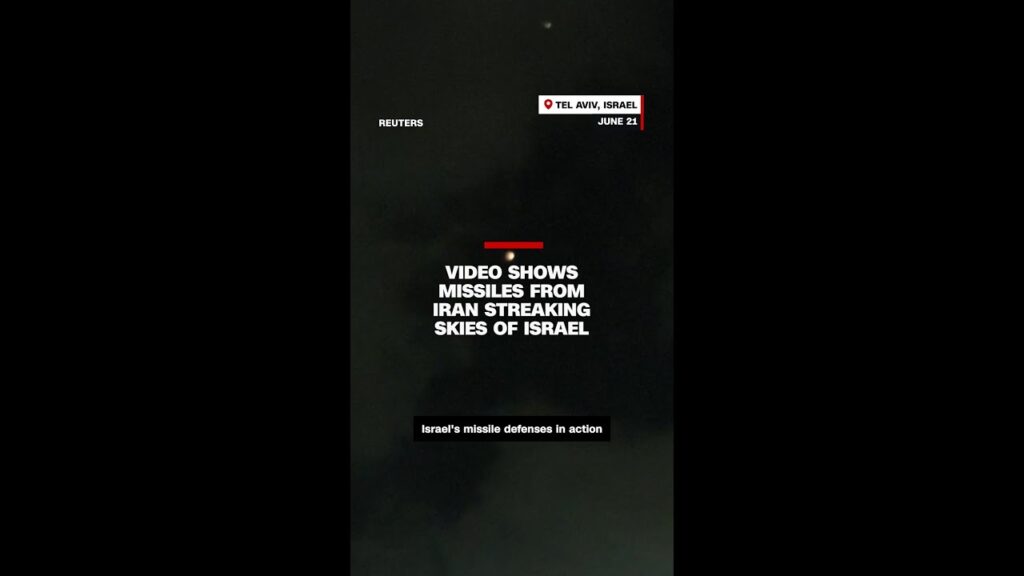 Video shows missiles from Iran streaking skies of Israel