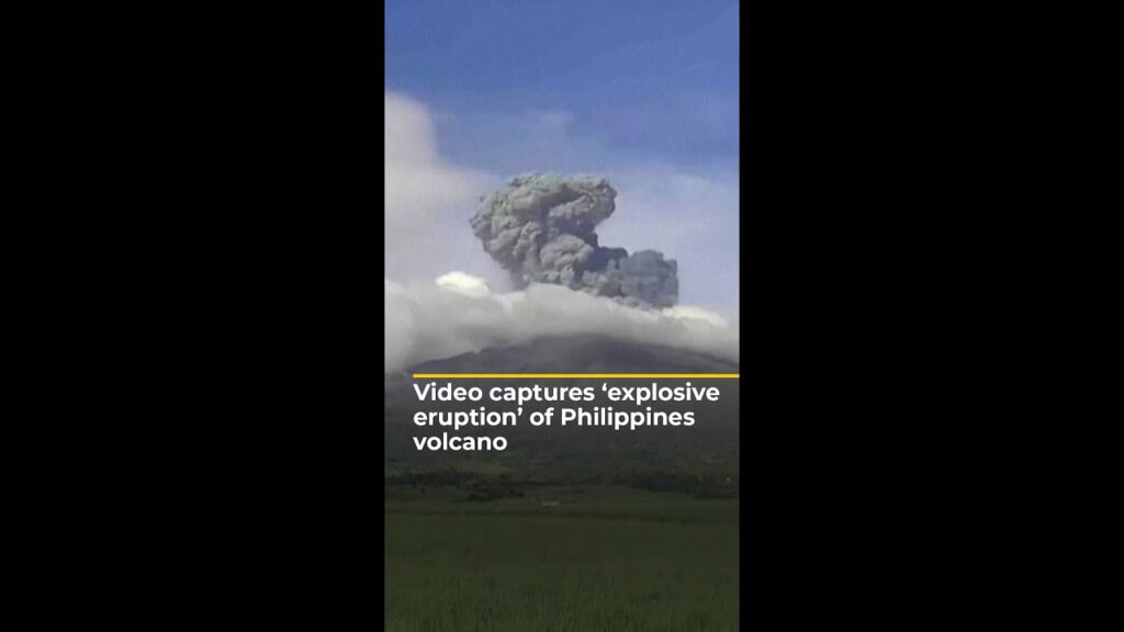 Video captures ‘explosive eruption’ of Philippine volcano | AJ #shorts