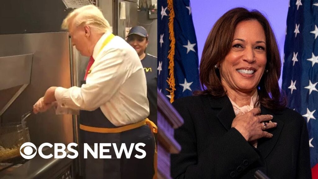 Trump cooks fries during campaign event at Pennsylvania McDonald’s, Harris campaigns in Georgia