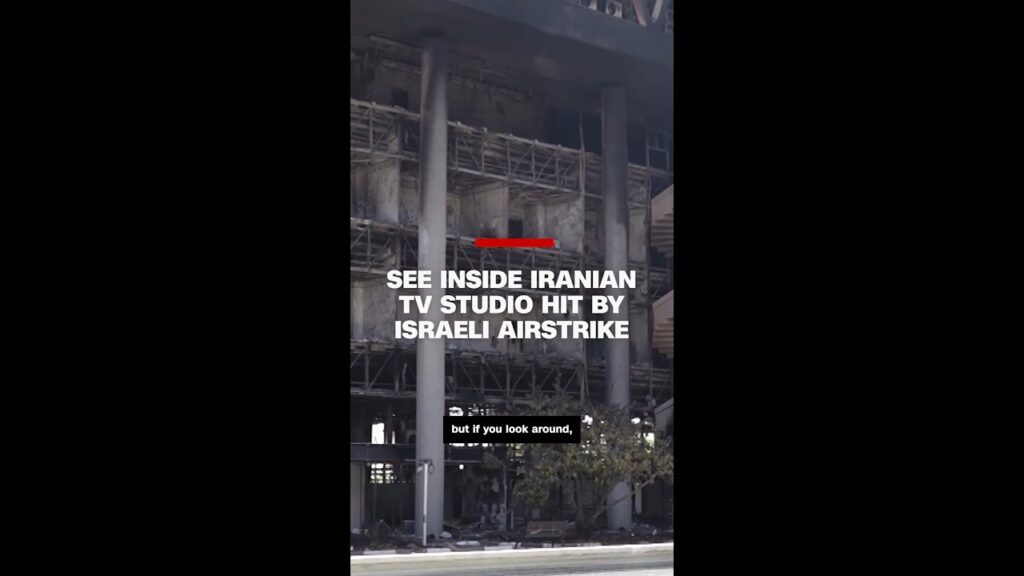 See inside Iranian TV studio hit by Israeli airstrike