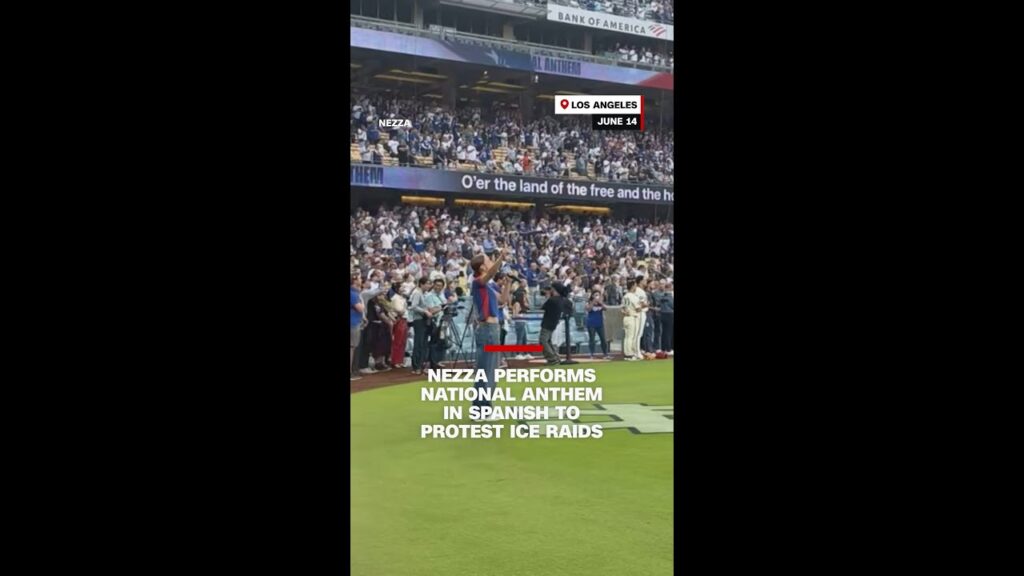 Nezza performs National Anthem in Spanish to protest ICE raids