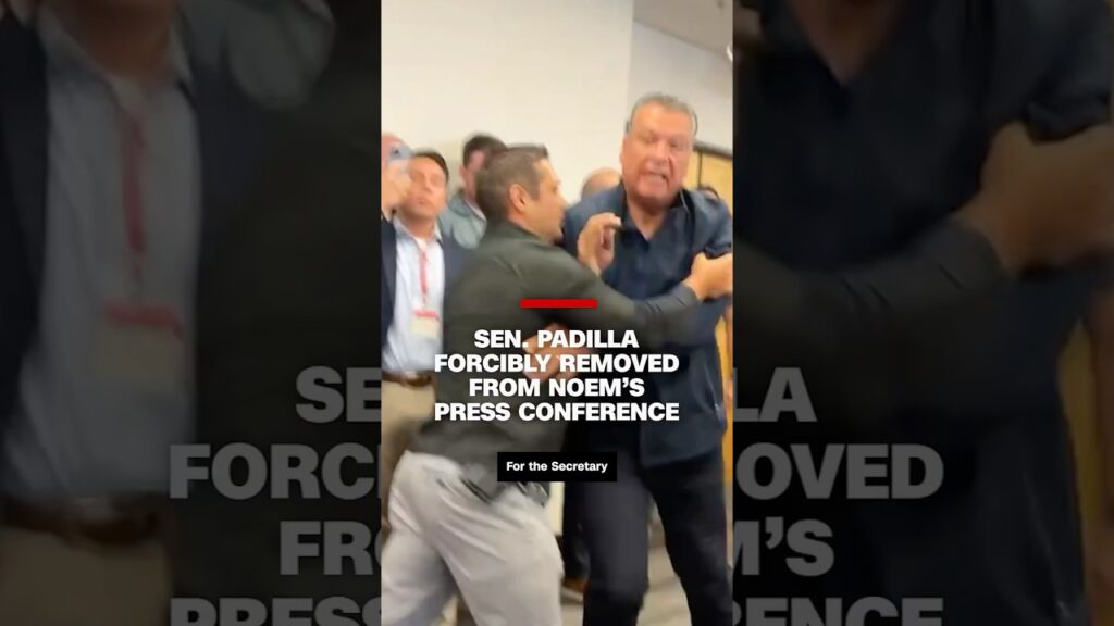 Sen. Padilla forcibly removed from Noem’s press conference