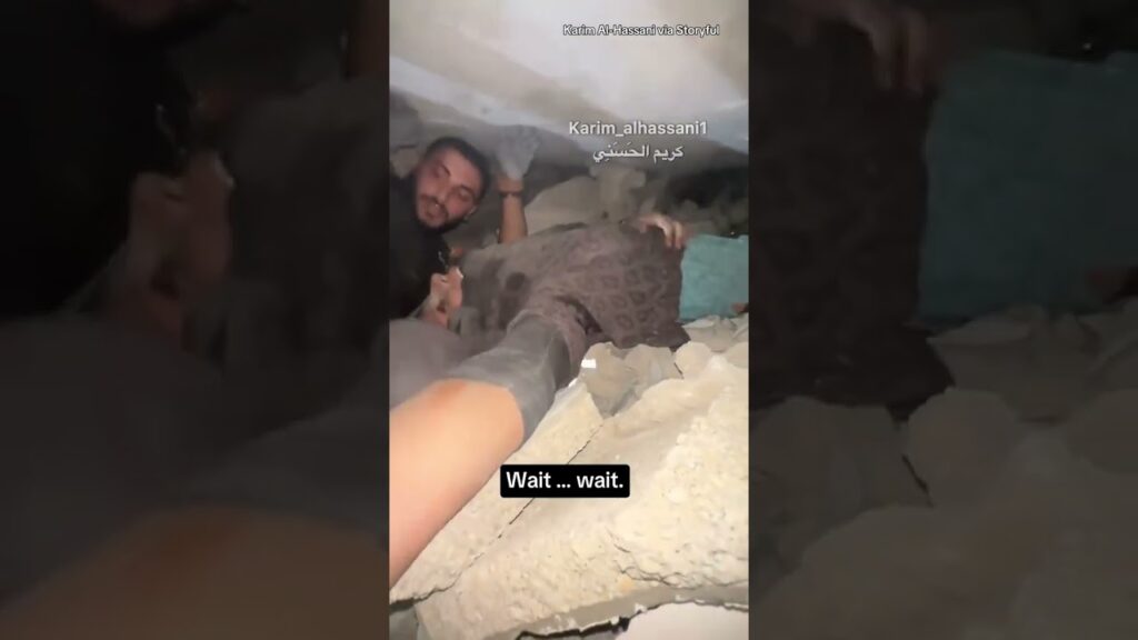 Woman rescued from rubble in Gaza after Israeli strike #shorts