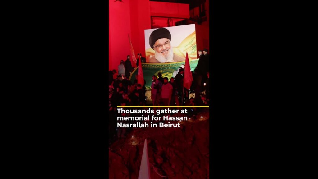 Thousands mourn ex-Hezbollah leader Hassan Nasrallah in Beirut | AJ #shorts