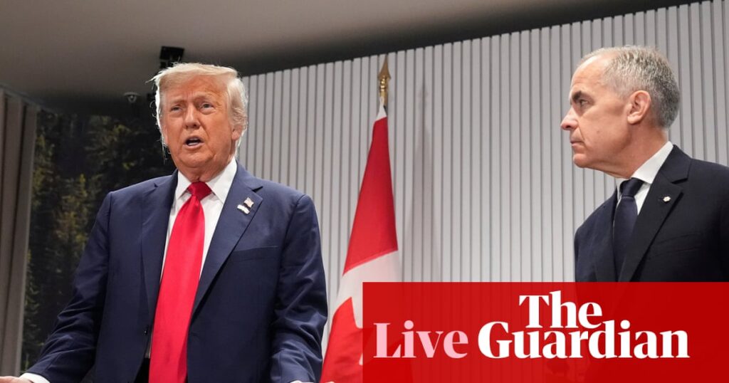 Trump steps up Canada trade war after Carney’s Palestine pledge – US politics live | US news