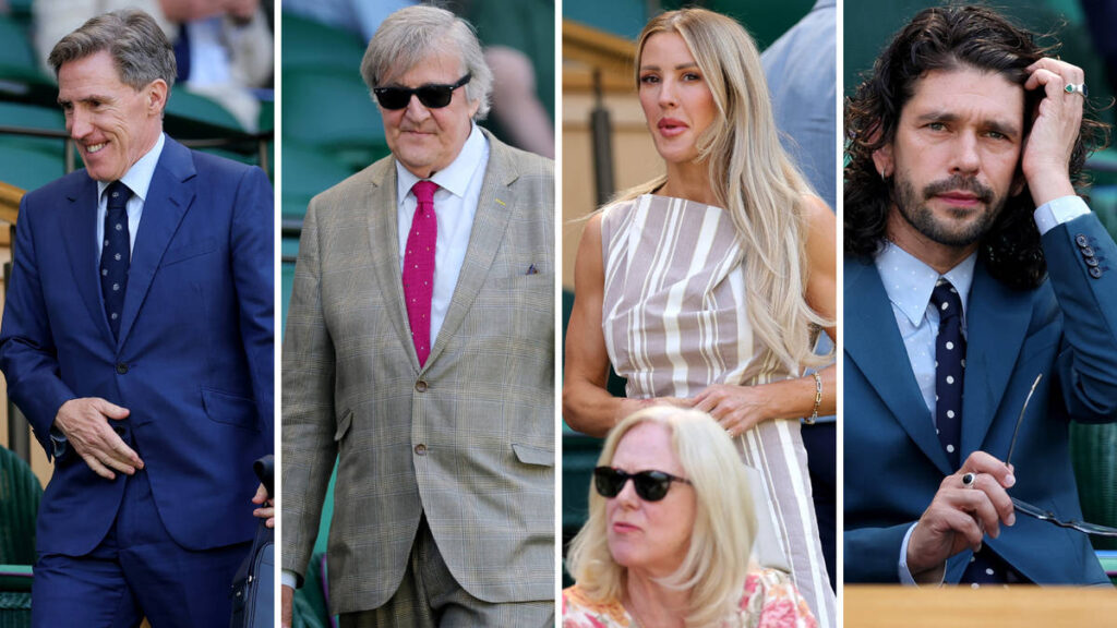 Celebrities in the Royal Box at Wimbledon 2025 today