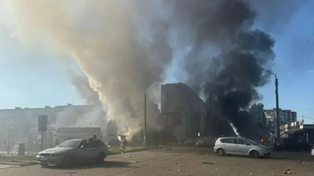 Putin blitzes Ukrainian shopping centre with half-ton glide bomb killing two and injuring dozens defying Trump warning