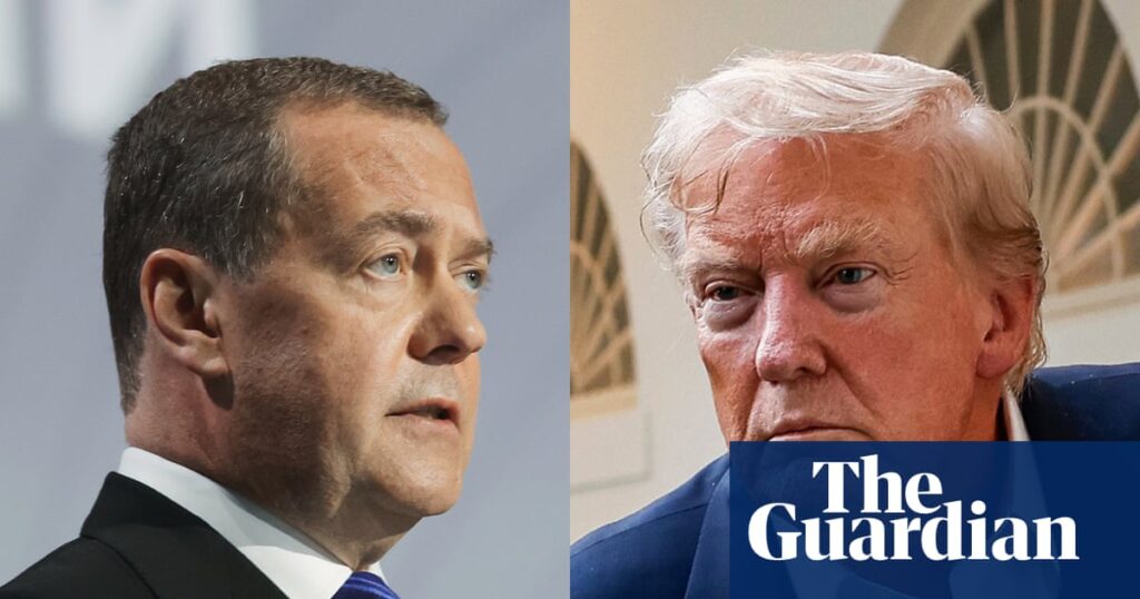 Trump moves nuclear submarines after ex-Russia president’s menacing tweet | Donald Trump