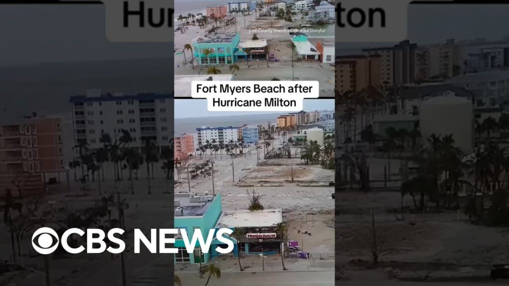 Aerial footage shows Fort Myers Beach after Hurricane Milton