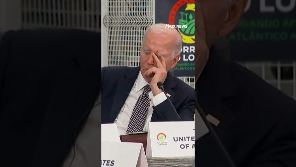 President Biden appears to rest his eyes during summit