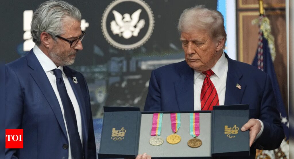 ‘Can I say I won them athletically’: Trump jokes after receiving 1984 Olympic medals; prepares for 2028 games with new task force